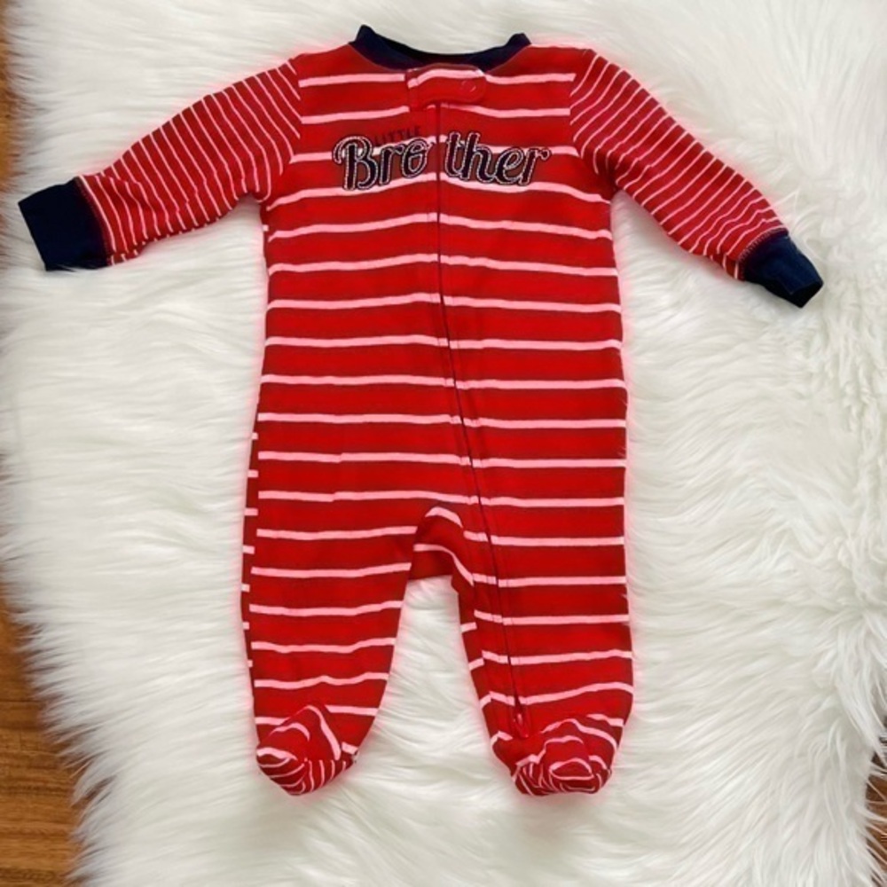 Carter’s little brother zippered footed pajamas